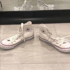 White Converse All Star high tops
